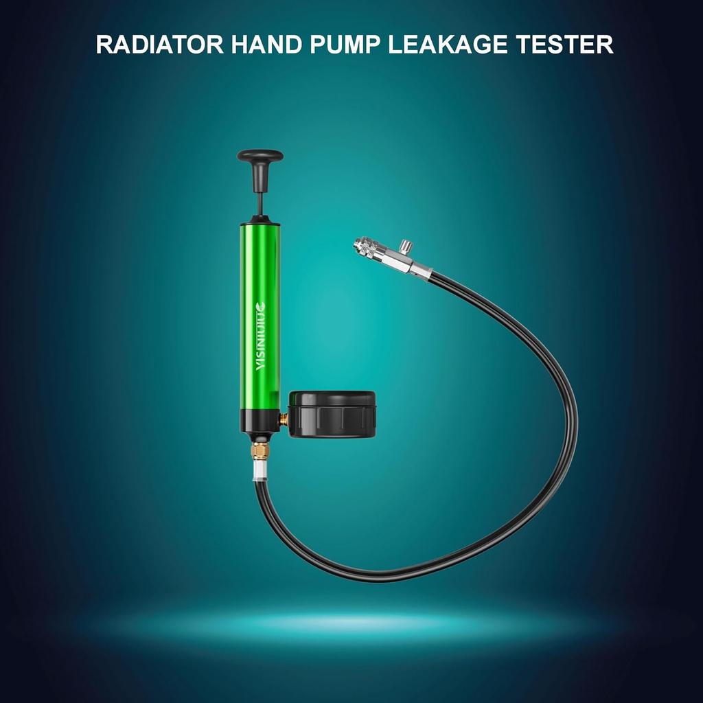 Universal Radiator Pressure Tester, Aluminum Automotive Cooling System Radiator Pressure Tester Tool,Pressure Test Pump with Pressure Gauge,Fit for