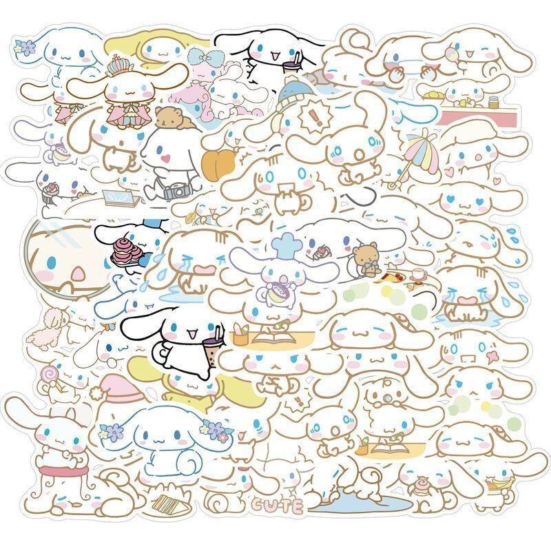 50/100pcs Cute Cinnamoroll Sticker Pack Cartoon Phone Case Waterproof Anime Stickers Kid Toy Laptop Skin Kawaii Sanrio Stickers