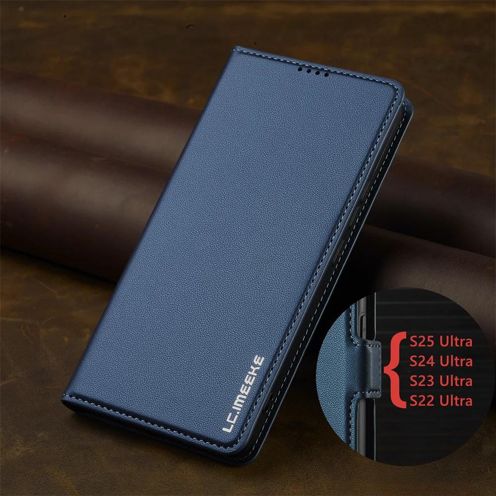 Flip Lederhülle für Samsung Galaxy A15 A35 A55 A14 A34 A54 A56 A16 A36 S25 S24 S23 Ultra S22 S21 Plus S20 FE Handykartenhülle