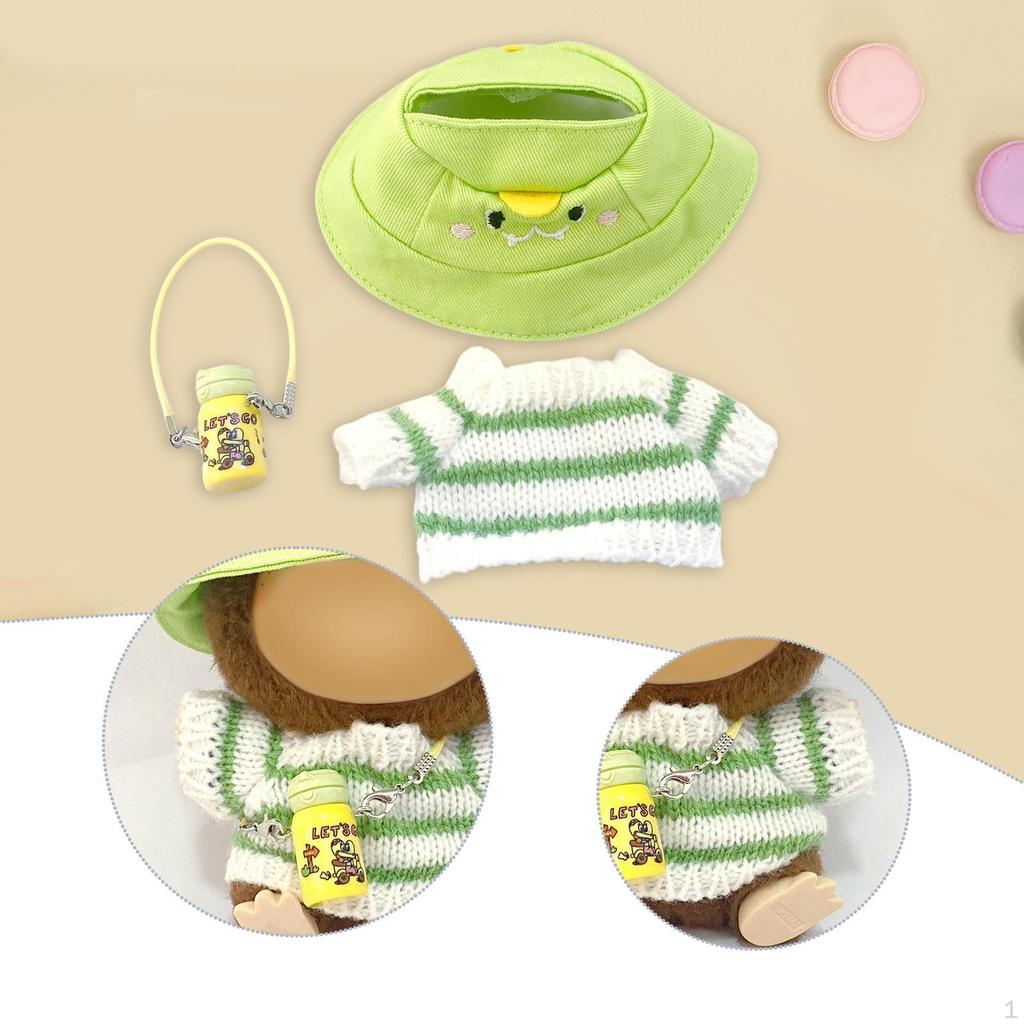 Doll Apparel Mini Knit Striped Sweater Gift Soft Accessory with Water Bottle