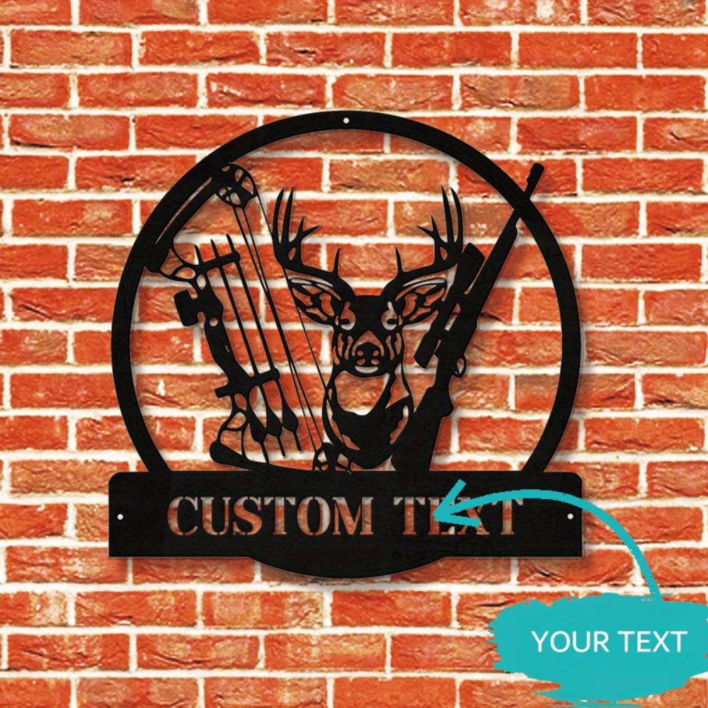 Exclusive Deer Hunting Metal Wall Art Custom Nameplate Modern Home Decor Gift
