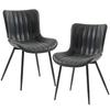 Set of 2 modern design and padded dining chairs for living room, dining room, bedroom, black