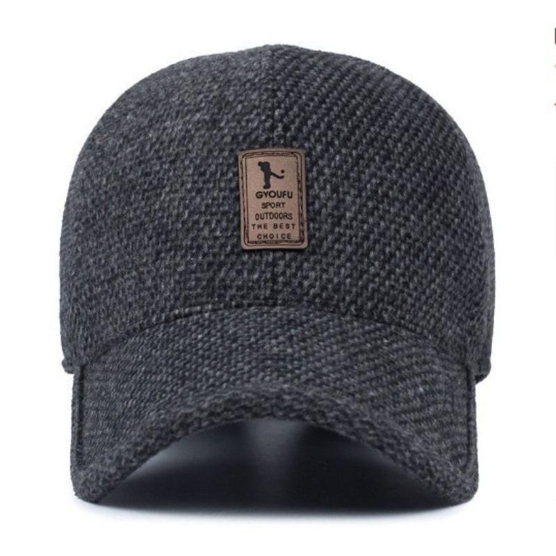 Hat Winter Men's Warm Dad Won the Bidding Ear Protection Cotton Hat Piled Thickened Windproof Warm Cap