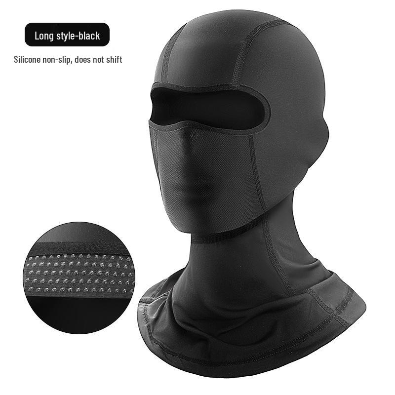 Silicone Non-slip Cycling Helmet Liner & Sun Protection Ice Silk Face Mask