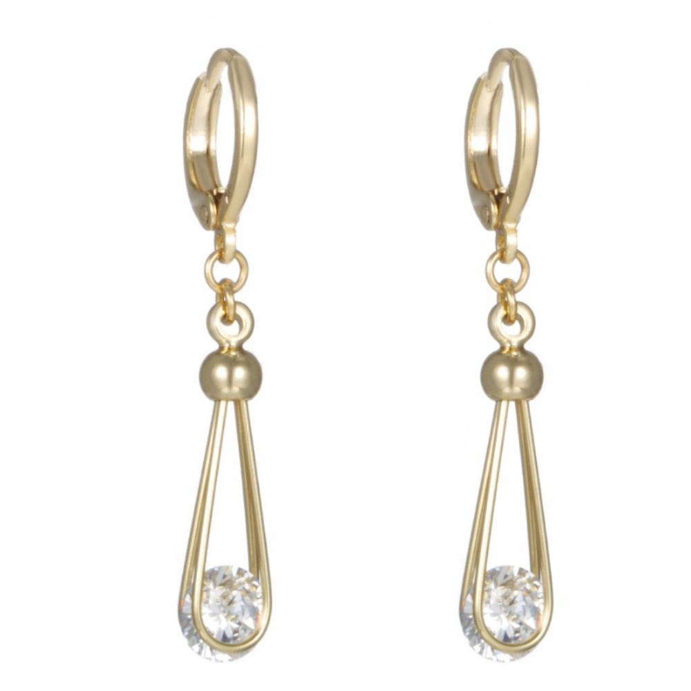 Golden Teardrop Shaped Long Earrings For Women, Featuring a Cold And Aloof European And American Personality As a Jewelry Gift