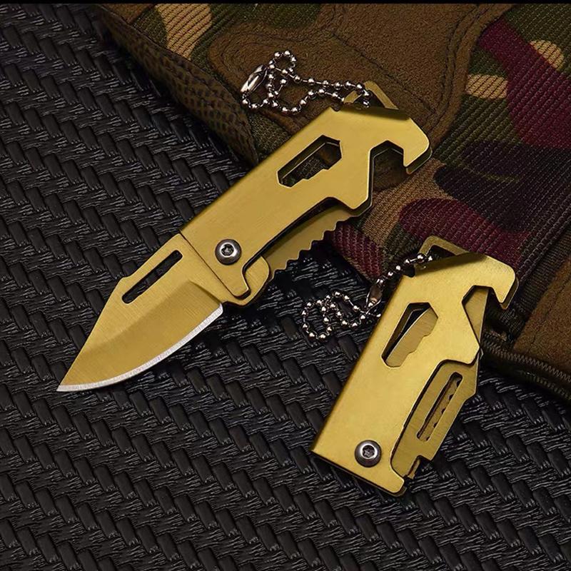 Mini 420 Stainless Steel Folding Knife Keychain Mini Key Knife EDC Creative Pocket Knife Portable Bottle Opener Sharp Cutting To