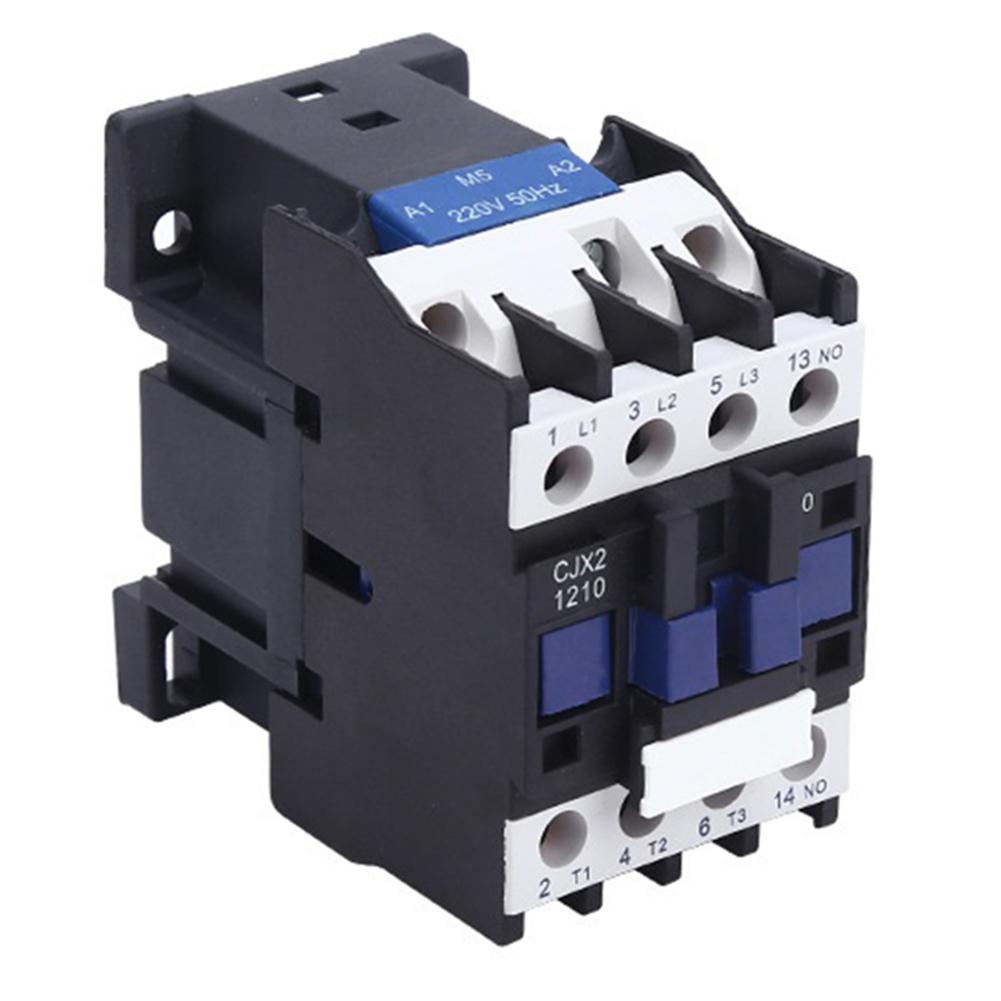 220 Volt AC Contactor CJX2 1210 3 Pole With 1NO Auxiliary Contact 12 Amps Din Rail Mount For Industrial Applications