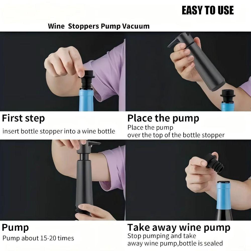with Stoppers Wine Bottle Stoppers Reusable Wine Bottle Sealer Wine Vacuum Pump Barware