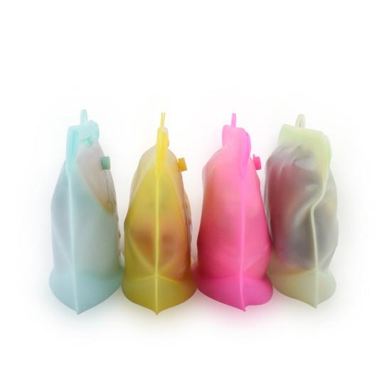 Semi Transparent Self-Sealed Silicone Kitchen Fridge Food Storage Bag Organizer