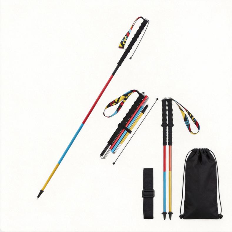 Professional Aluminum Alloy Folding Trekking Poles for Outdoor Running Trekking & Mountain Climbing