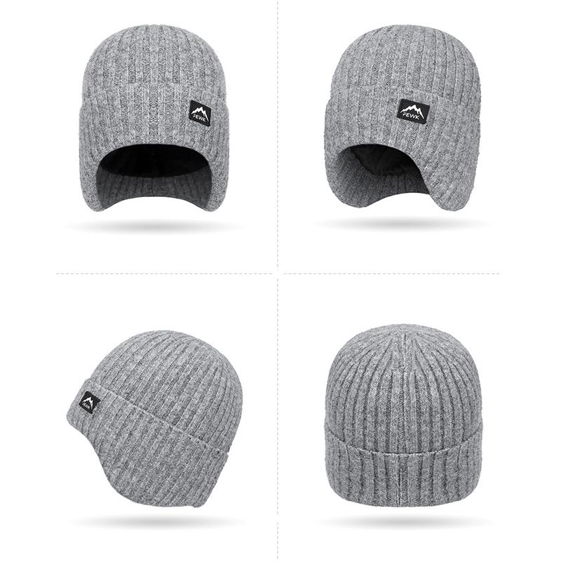 Winter Plush Knitted Cap Two-Piece Men's Outdoor Cold-Proof Warm Ear Protection Wool Cap