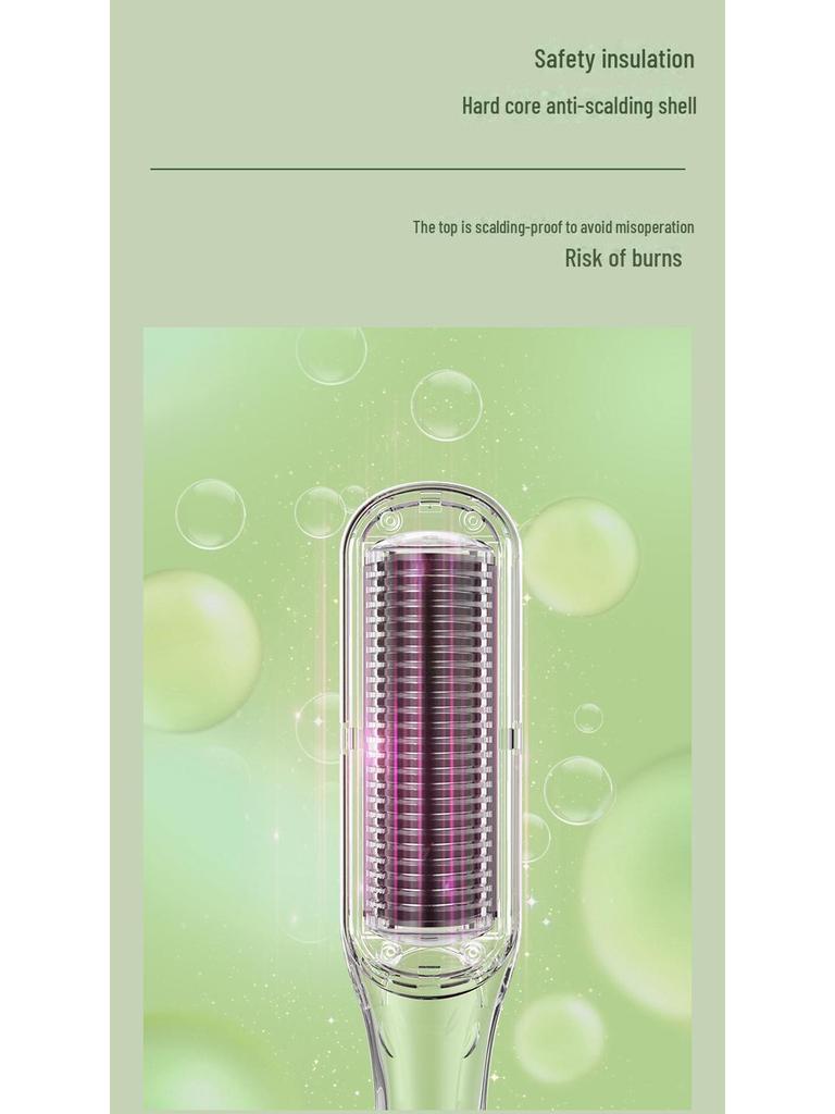 Dual-Purpose Negative Ion Hair Comb and Curler - Lazy Straight Hair and Curling Iron