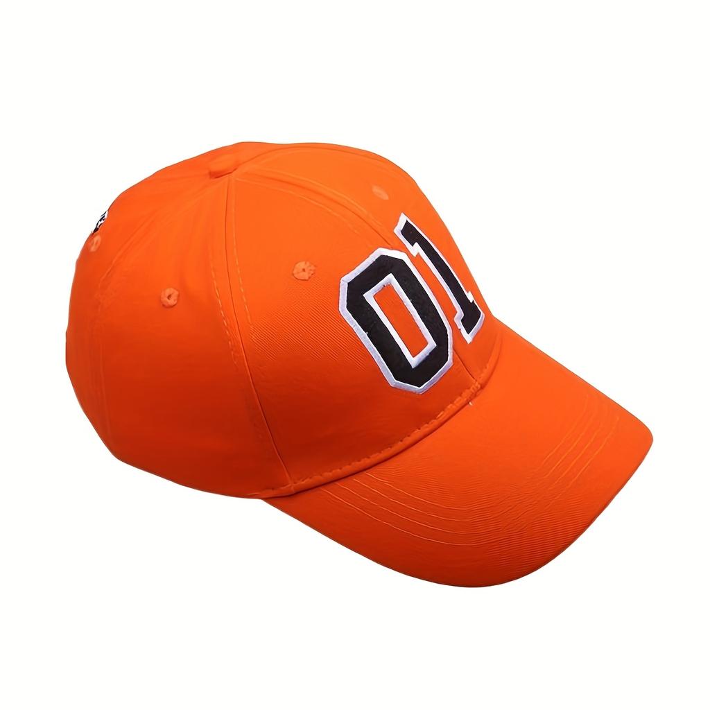 Lightweight & Durable Bright Orange Embroidered Baseball Cap Adjustable Strap, Wide Brim, Outdoor Activities, Beach Vacations