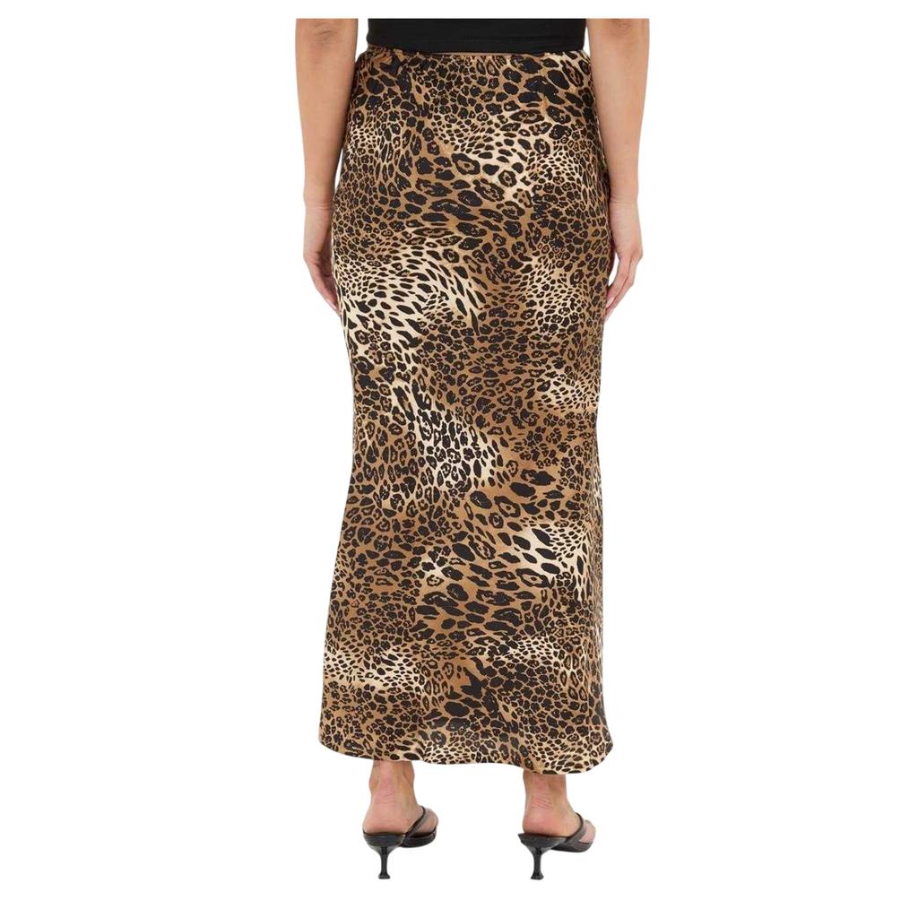 I Saw It First Womens/Ladies Leopard Print Satin Maxi Skirt