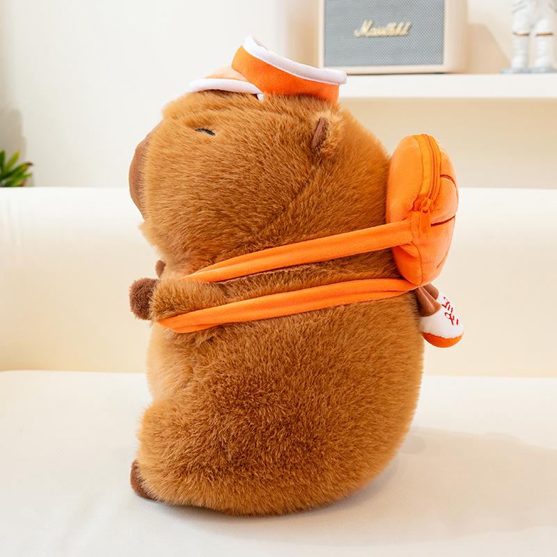 Cute Cartoon Animal Basketball Backpack Capybara Plush Toy Kawaii Stuffed Doll Home Decor Gifts For Kids