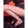 Rotes Herz Frühling Sommer Dünn Ultra Transparent Sexy JK Schwarze Strumpfhosen Damenstrumpfhosen Anti-Zieh-Jacquard Basisstrümpfe 6KCA
