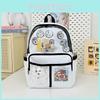Backpack Simple Student With Transparent Compartments And Pendant Badges