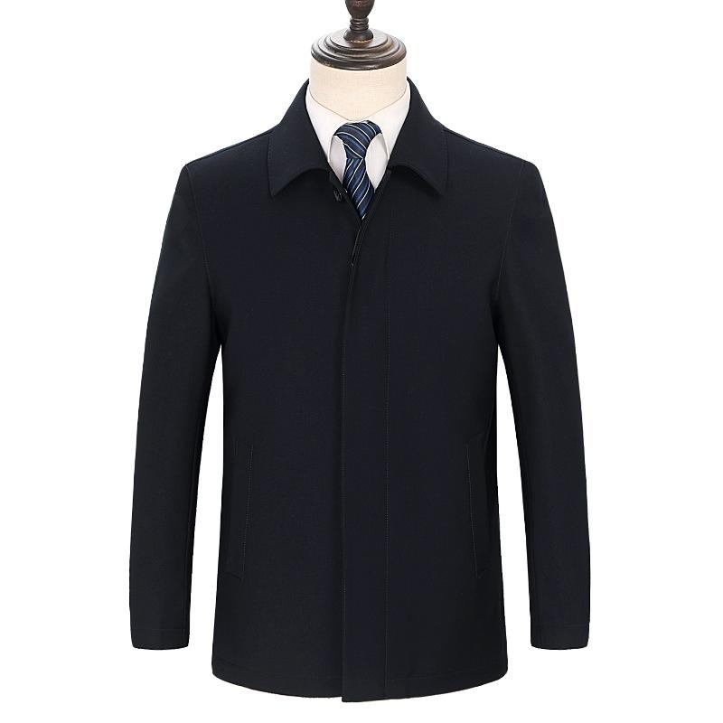 Dad's Jacket New Style Middle-aged and Elderly Men's Business Casual Buttoned Jacket Spring Jacket Lapel Men's Large Size