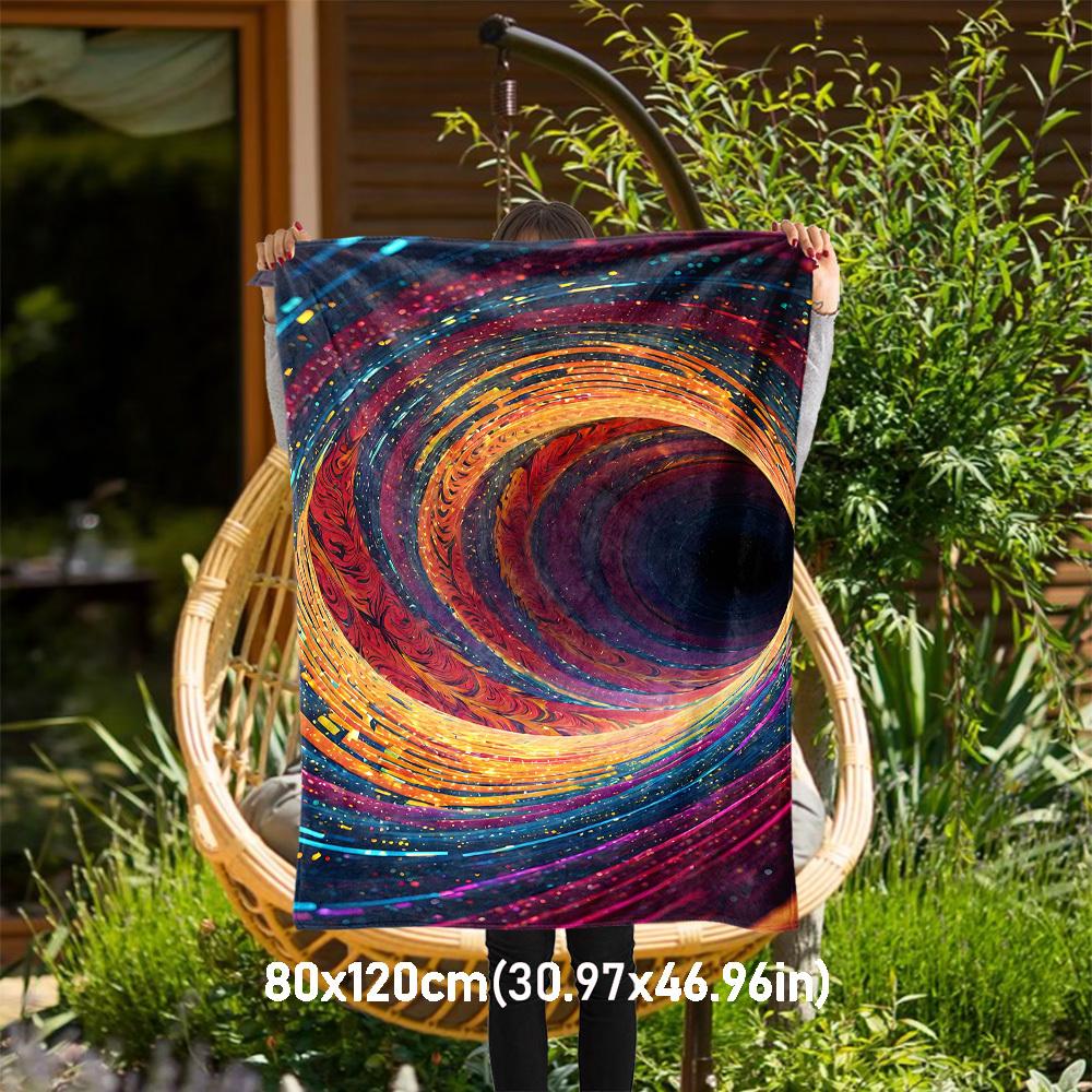 

1PC Vortex SwirlOutdoor Flannel Blanket - Soft Plush Decor for Picnics, camping, Bedroom, Playroom, Office, or Lunch Break 1283A 80x120cm(31x47inch)