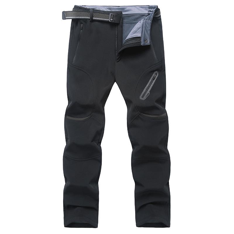 Men's Plus Size Fleece-Lined Waterproof Softshell Hiking Pants - XL