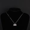 Higan Flower Bow Necklace Women'S Light Luxury Simple Versatile Zircon Pendant Same Neck Chain