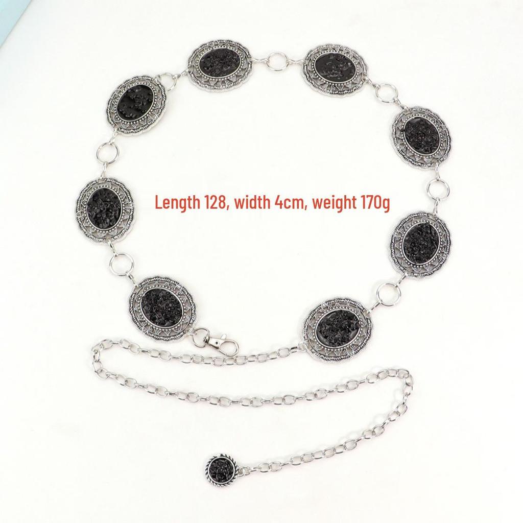 Damen Ethno-Stil Schmetterling Taillenkette: Modischer Metallgürtel für Rock oder Kleid