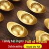 Solid Brass Gold Ingot Ornament: Living Room Treasure Basin Decoration & Opening Gift