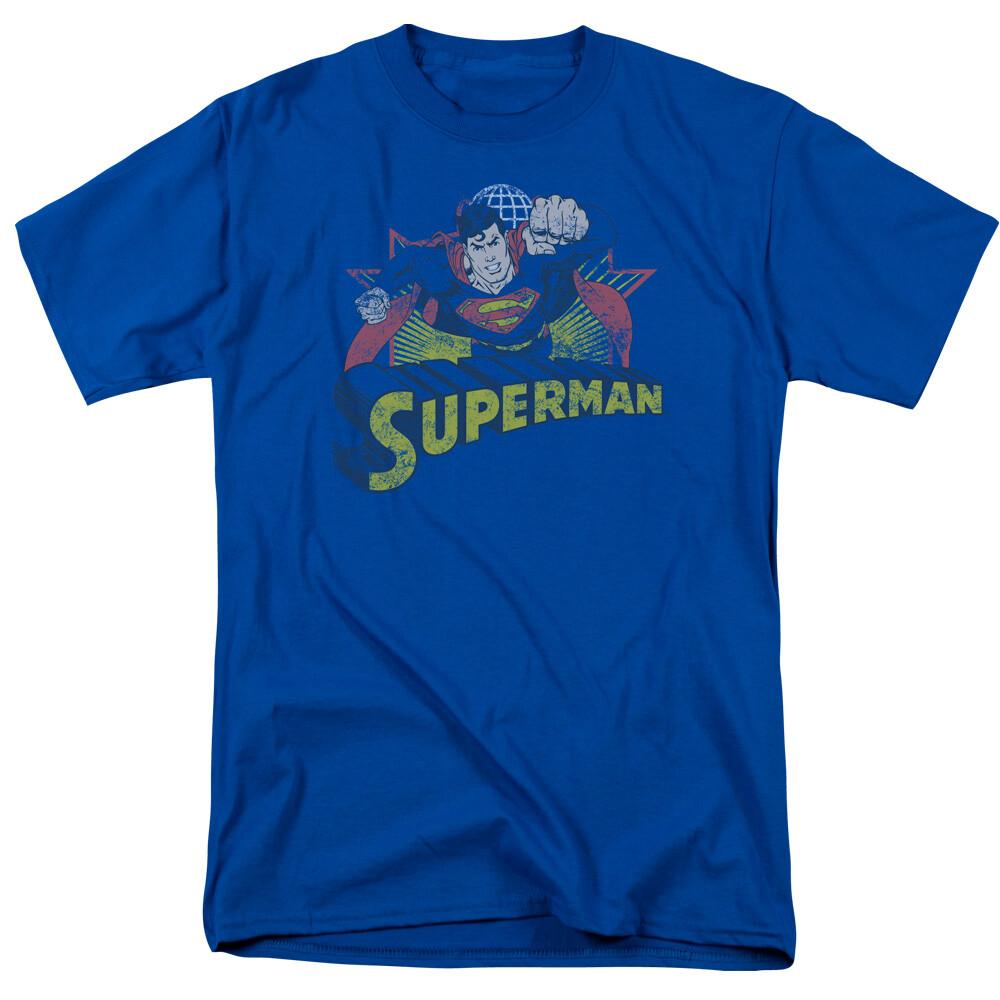 26 Superman Superman Rough Distress T Shirt Mens Licensed DC Comic Tee Royal Blue Unisex T-Shirt XXXXL