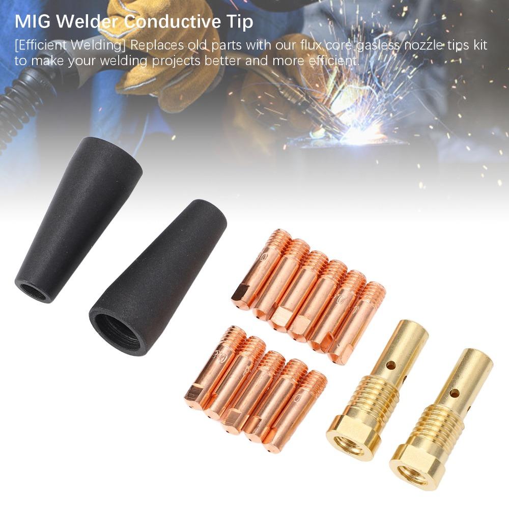 15pcs 0.031in Tip Size MIG Welding Nozzle Tips Gasless Nozzle Tips Kit For Century FC90