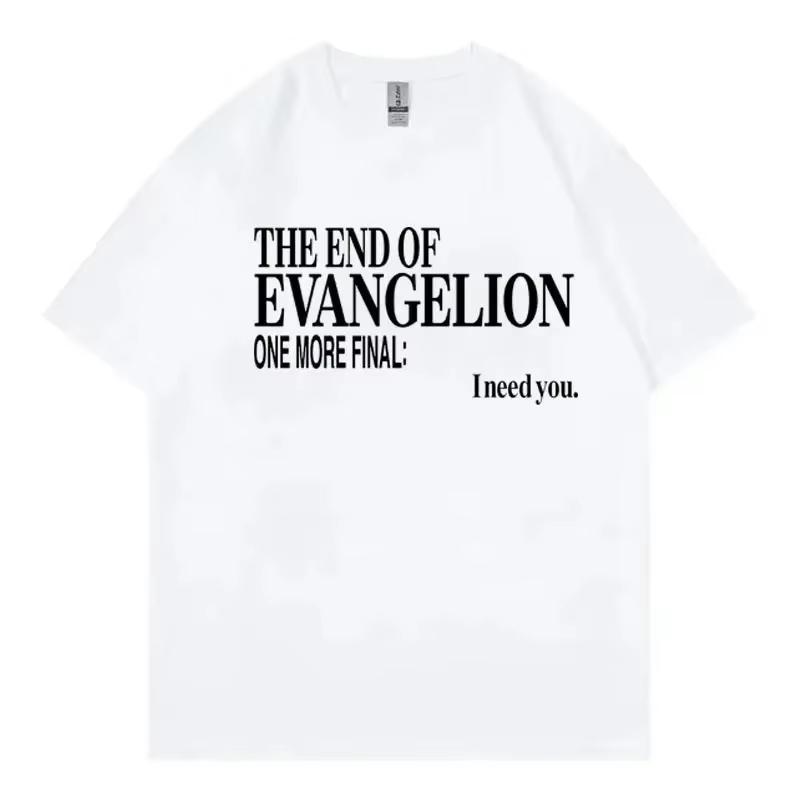 2025 Summer New Hot Neon Genesis Evangelion Printed Men's and Women's Pure Cotton T-shirt Couple Street Casual Loose Top