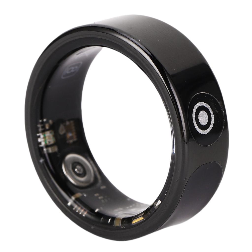 Smart Ring Black Step Counting IP68 Water Proof Smart Sleep Ring with Touch Display Screen Gesture Control for Sports