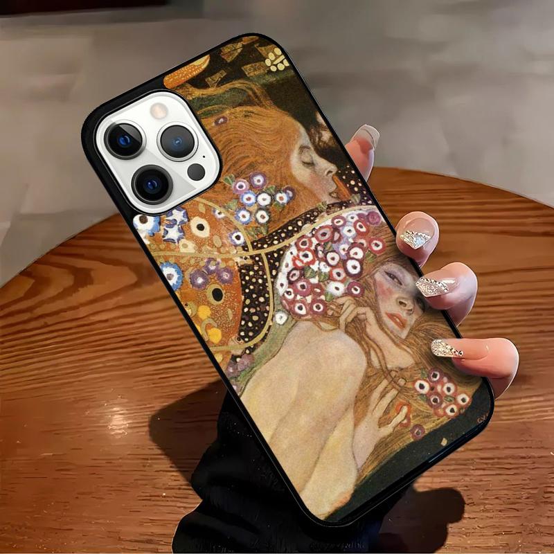 Gustav Klimt Kiss Art Phone Case For iPhone 17 Air 16 15 14 13 12 11 Pro Max Max Plus Bumper Case Cover