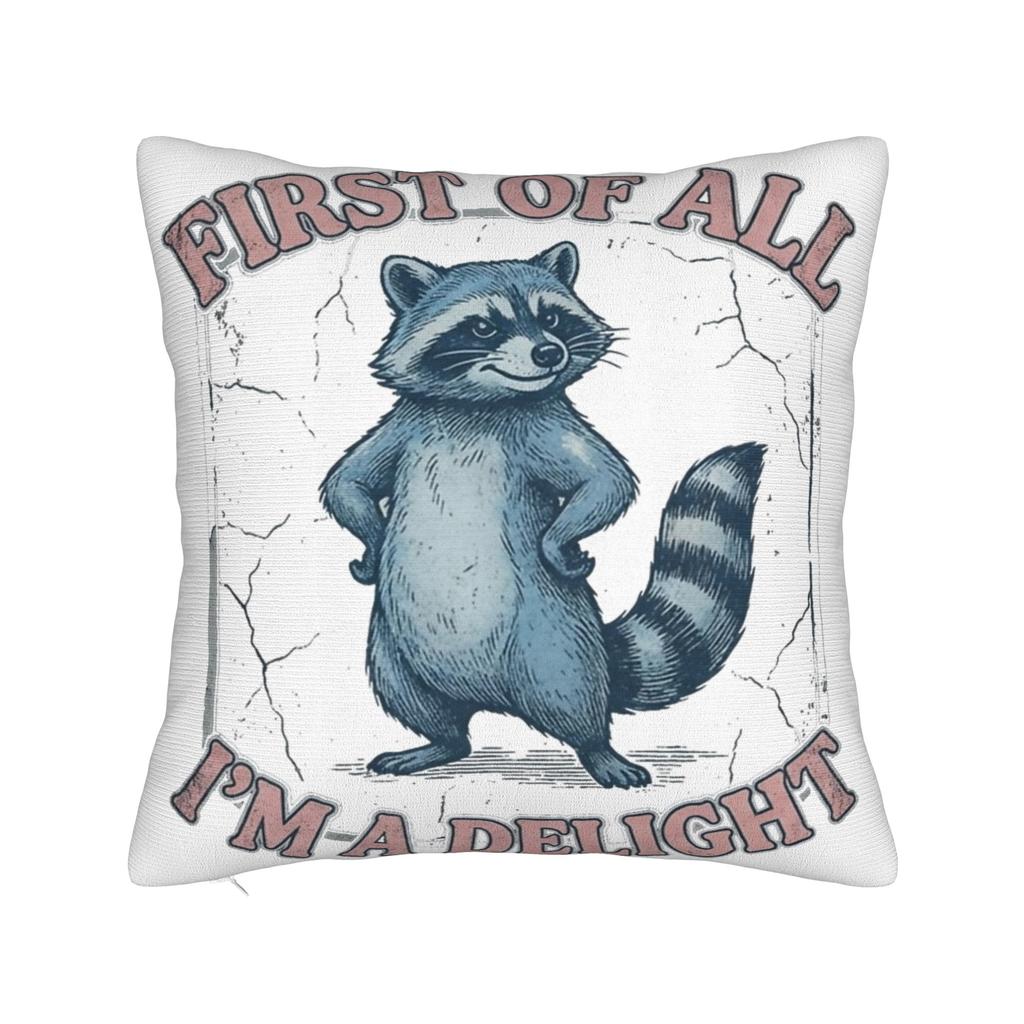 Prima di tutto SONO UN DELIZIOSO Divertente Procione Federe Cuscino Stuff Stampato Copricuscino Regalo Copricuscino Decorativo Sedia Multi-Taglia