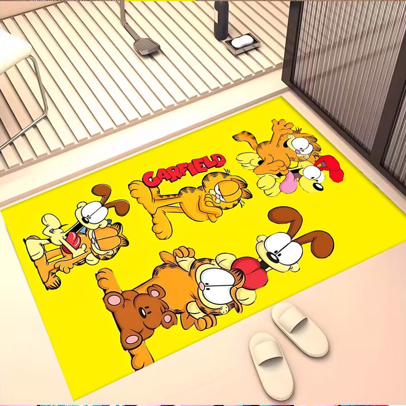 Garfield Print Rug, Washable Floor Carpet, For Entryway Dorm Laundry Room Office Study, Home Decor Birthday Christmas Gift