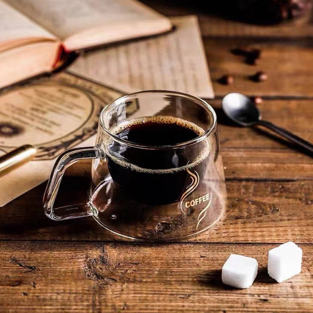 200ml  High Borosilicate Heat-resistant Double Wall Glass Mug Coffee Hand-blown Beer Cup Drinking Glasses With Handle