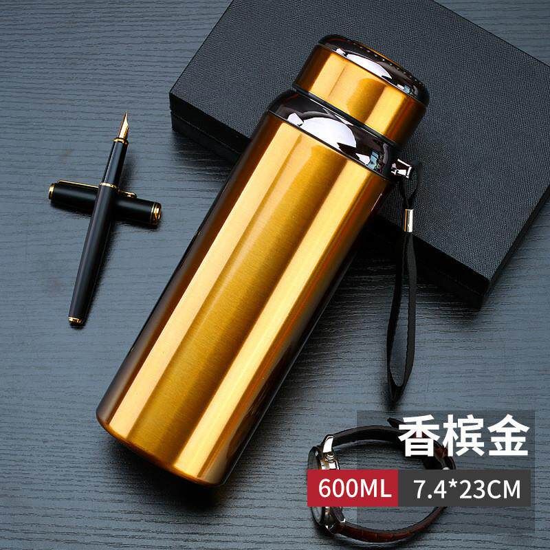 

316 Stainless Steel Large-Capacity Thermos Cup for Men, Students, and Children, Outdoor Thermos Bottle, Women s Water Cup, Portable Water Bottle Gold 600ml Comes with Cup Brush + Cup Cover