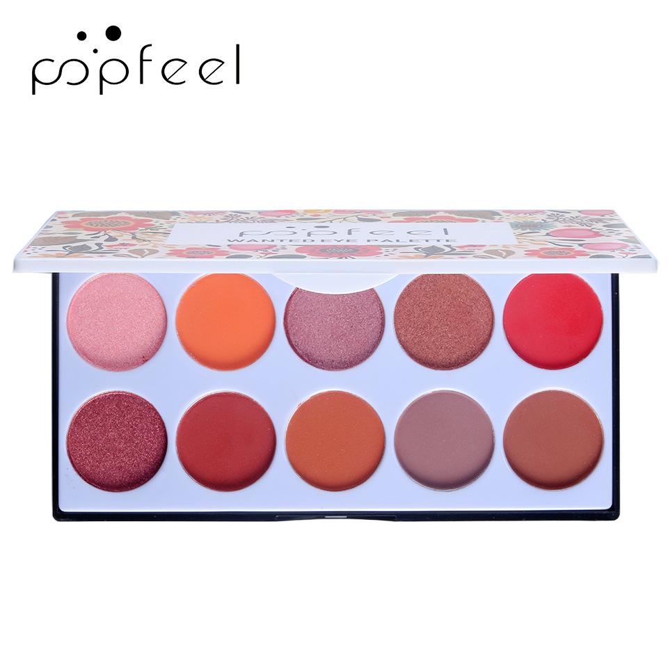 

POPFEEL Новая 10-цветная палитра теней для век Earth Color Матовые перламутровые тени для век Ins Girl
