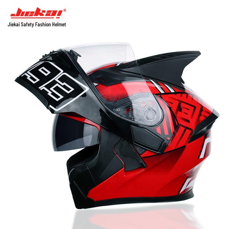 Jiekai DOT Standard Flip-up Double Visor Men's All-Season Motorcycle Helmet