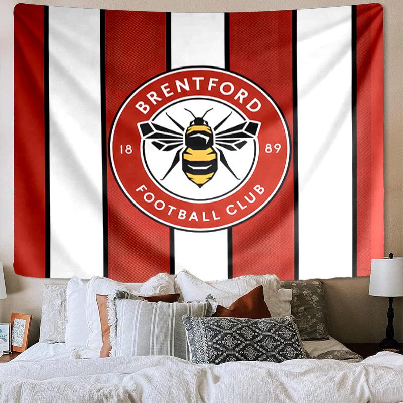 1PC Brentford Football Club Crest Tapestry, Unique Design Tapestry, Wall Decor for Bedroom,Livingroom, Playroom,Heartwarming Fan Holiday Gifts