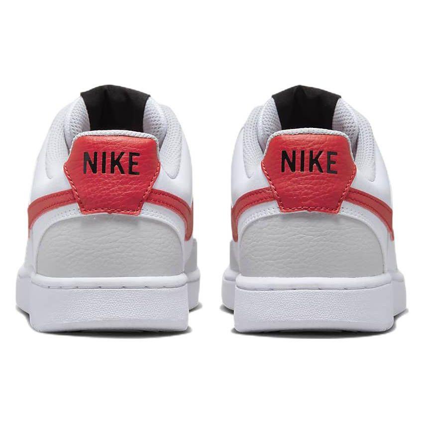 Nike Court Vision Low Hvit University Rød Dame Sneakers Grå-Tåke Svart FD0284-100