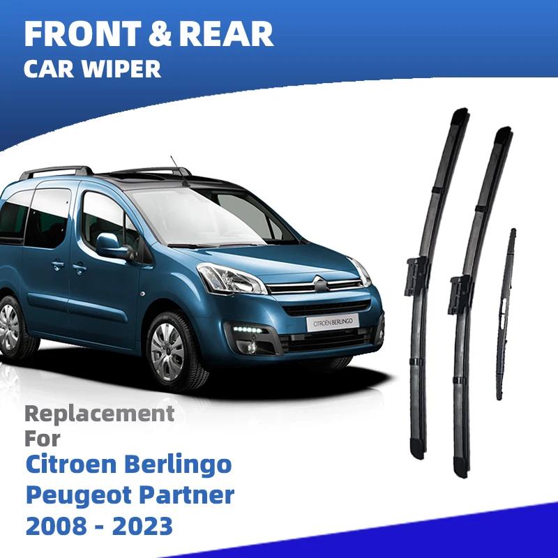 

LHD Front Rear Windshield Wiper Blades For Citroen Berlingo Peugeot Partner B9 K9 2008 - Windscreen Accessories 2016 2017 3 pcs