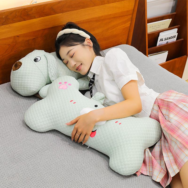 New Summer Ice Bean Fabric Girls Office Pillow Bone Sofa Cushion Lying Dog Series Dog Bone