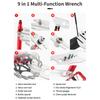 9 In 1 Bike Pedal Wrench Multi-Function Bike Disc Brake Rotor Alignment Truing Tool Stainless Steel Cycling Accessories