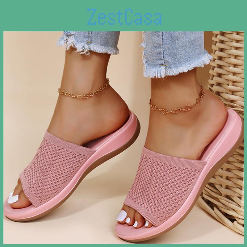 Sandals Force Summer Women Elastic Shoes Women Flat Sandals Casual Indoor Outdoor Slipper Summer Sandals For Beach