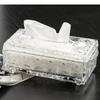 Relief Pattern Glass Tissue Boxes Paper Towel Napkin Holders Home Living Room Desktop Toilet Box Storage Containers