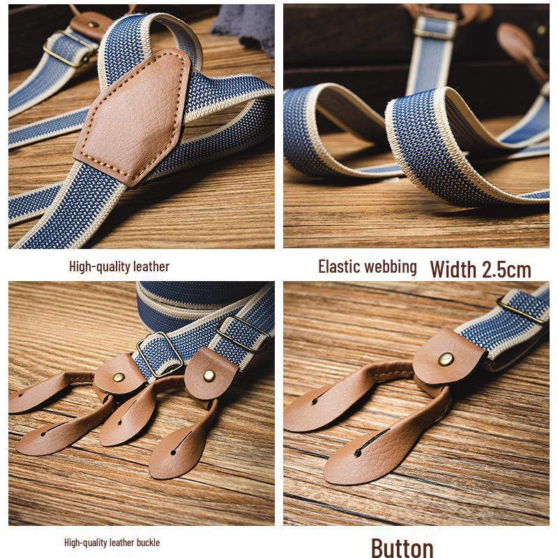 British Retro Non-Slip Elastic Suspenders for Men