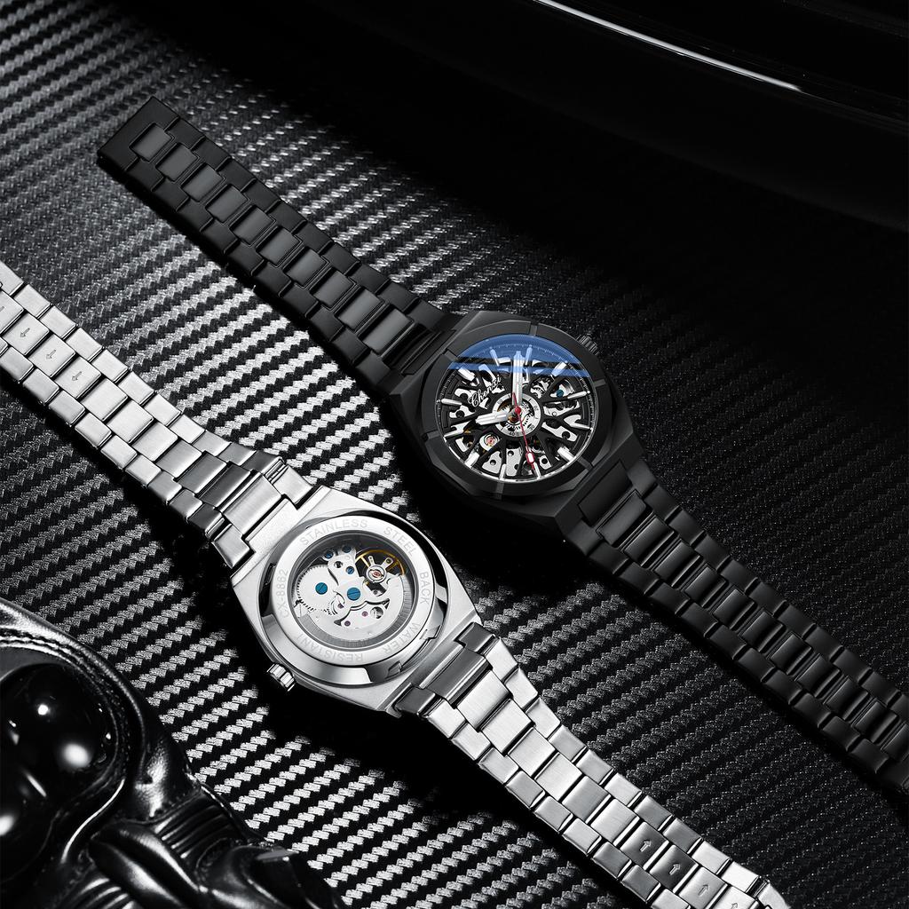 Neue TOP Marke Luxus herren Uhr Mit Box Hohl Automatische Uhr männer Wasserdichte männer Mechanische Uhren