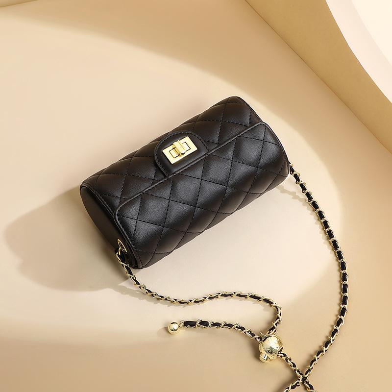 New Autumn and Winter Genuine Leather Women's Bag Chain Bag Crossbody Bag High-end Small Fragrance Style Shoulder Bag