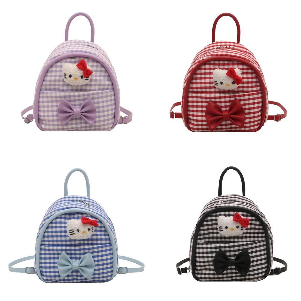 Kids Cartoon Hello Kitty Pattern Nylon Mini Backpack With Breathable Design For Kindergarten Children