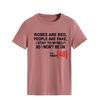 Roses Are Red Women's Loose Round Neck T-Shirt - Short Sleeve, Simple Design, 2021